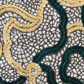 tissu Pompéi velours style mosaïque de Casal, pour chaise, fauteuil, canapé, coussins et rideaux, vendu par la rime des matieres, bon plan tissu et frais de port offerts