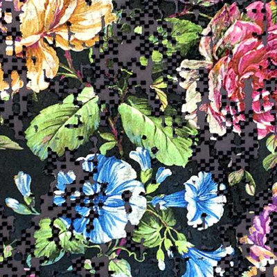 tissu ameublement Rhapsody, velours design contemporain floral, de Casal, pour chaise, fauteuil, canapé, coussins et rideaux, vendu par la rime des matieres, bon plan tissu et frais de port offerts
