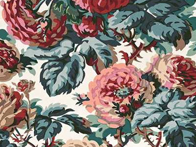 Roseraie tissu ameublement coton lavable motif bouquets de roses, de Casal, pour chaise, fauteuil, canapé, coussins et rideaux, vendu par la rime des matieres, bon plan tissu frais de port offerts