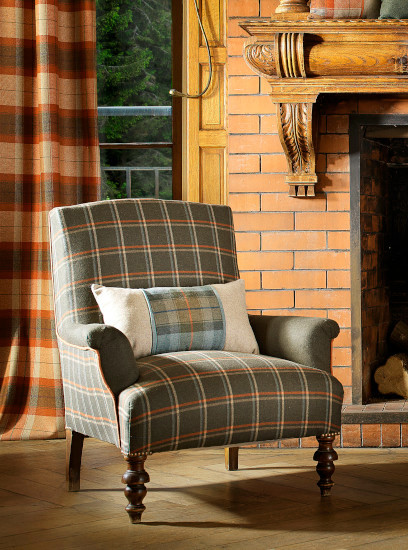 tissu ameublement WICKLOW laine mélangée motif carreau style tartan de Casal,  pour chaise, fauteuil et canapé, rideau et coussin, vendu par la rime des matieres, bon plan tissu et frais de port offerts