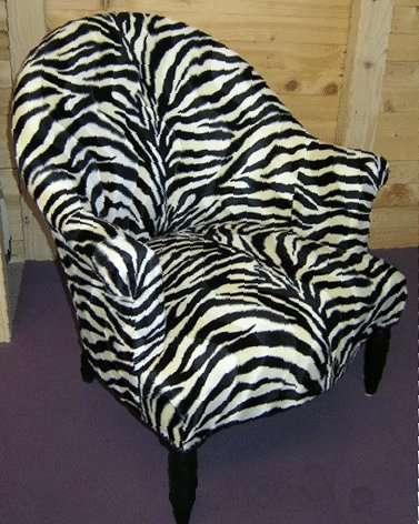 Zebra tissu ameublement motif zèbre pour fauteuil crapaud, vendu par al rime des matieres, bon plan tissu