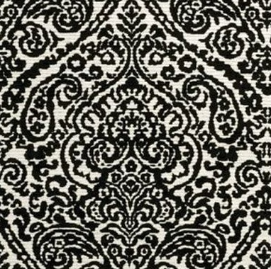 tissu clarke & clarke noir et blanc imprimé pour fauteuil