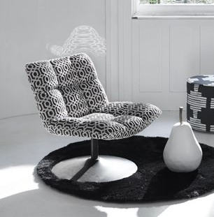 tissu black and white noir et blanc pour fauteuil