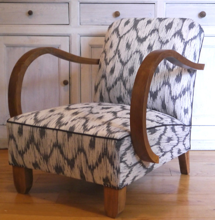 tissu noir et blanc pour fauteuil art dco