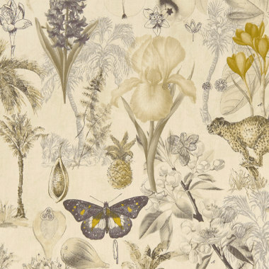 tissu ameublement Botany design floral végétal animal, de Clarke & Clarke, pour chaise, fauteuil, canapé, rideaux et coussins, vendu par la rime des matieres, bon plan tissu