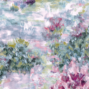 tissu ameublement Fiore design aquarelle, de Clarke & Clarke, pour chaise, fauteuil, canapé, rideaux et coussins, vendu par la rime des matieres, bon plan tissu