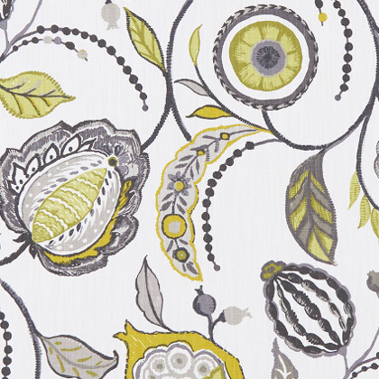 Kayo ameublement lin mélangé motif végétal design de Clarke & Clarke, pour chaise, fauteuil, canapé, rideaux et coussins, vendu par la rime des matieres, bon plan tissu