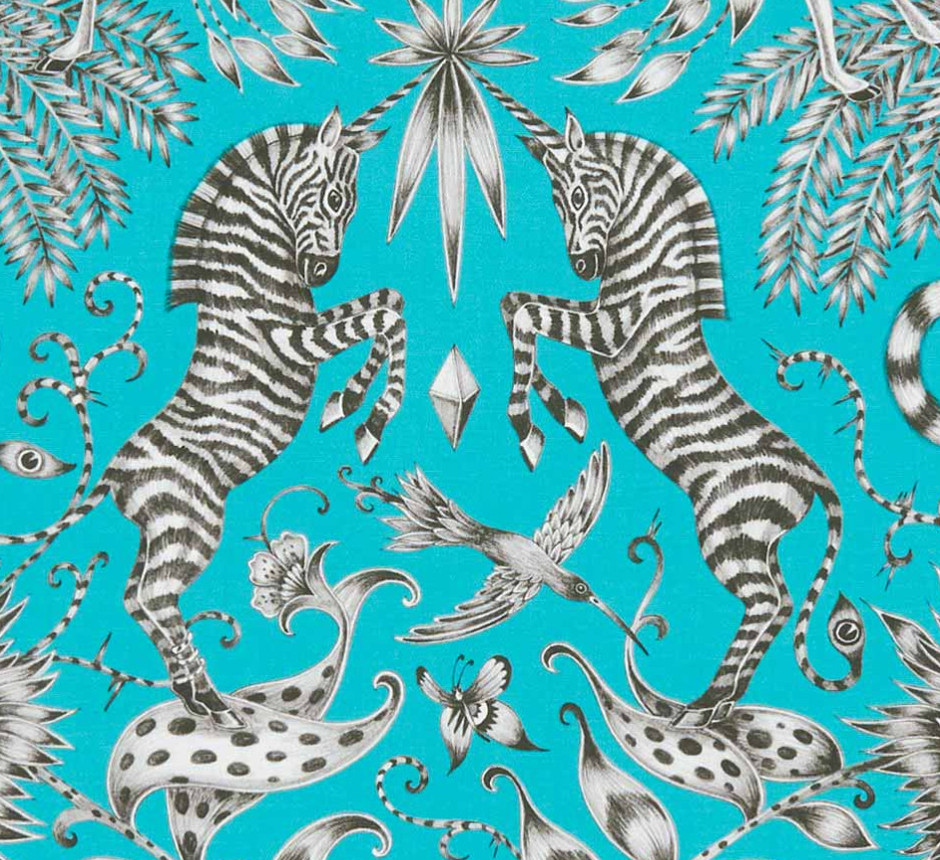Kruger velvet tissu ameublement velours lavable imprimé animalier tropical de Clarke & Clarke pour chaise fauteuil canapé rideau et jetés de lit vendu par la rime des matieres bon plan tissu