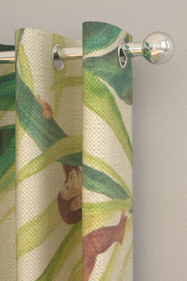 monkey business tissu lavable imprimé exotique pour rideau, fauteuil et canapé vendu par la rime des matieres