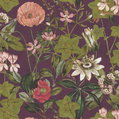 tissu ameublement Passiflora design floral exotique, de Clarke & Clarke, pour chaise, fauteuil, canapé, rideaux et coussins, vendu par la rime des matieres, bon plan tissu