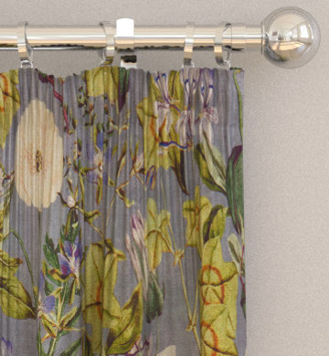 rideau tissu Passiflora velours design tropical de Clarke & Clarke, vendu par la rime des matieres, bon plan tissu et frais de port offerts