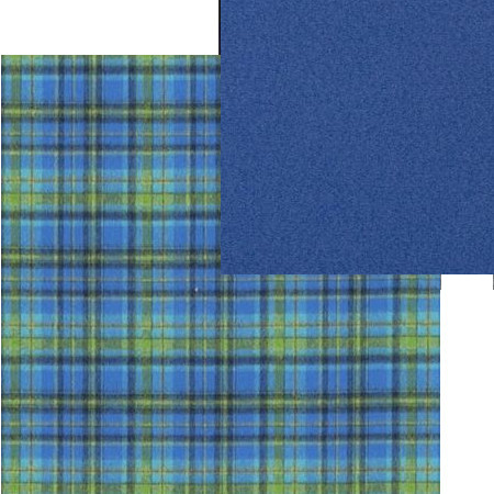 tissus d'ameublement coordonnés Abernethy tartan et uni Loden coloris cobalt, tissus Designers Guild, vendus par la rime des matières, bon plan tissu et frais de port offerts