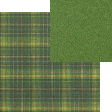 Tissus d'ameublement coordonnés Abernethy tartan et uni Loden coloris emerald, tissus Designers Guild, vendus par la rime des matières, bon plan tissu et frais de port offerts