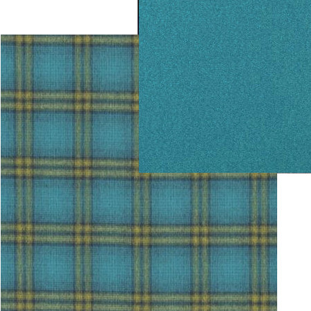 tissus d'ameublement coordonnés Delamere tartan et uni Loden coloris azure, tissus Designers Guild, vendus par la rime des matières, bon plan tissu et frais de port offerts