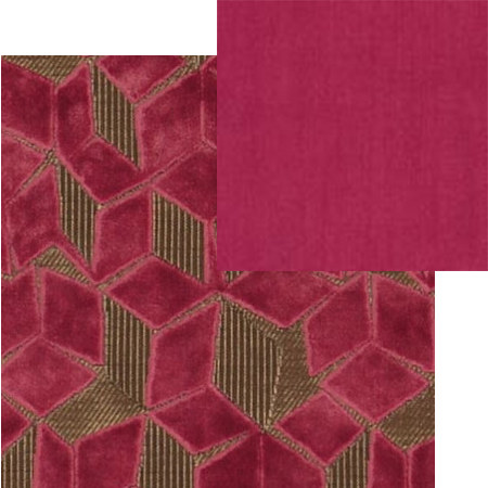 tissus d'ameublement coordonnés Fitzrovia raspberry et Brera Lino cranberry, tissus  Designers Guild, vendus par la rime des matières, bon plan tissu et frais de port offerts