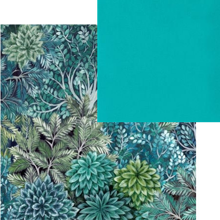 tissus d'ameublement coordonnés Madhya azure et Velluto Stretto turquoise, tissus Designers Guild, vendus par la rime des matières, bon plan tissu et frais de port offerts