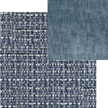 tissus d'ameublement coordonns Oakworth denim et Opra denim, tissus  Designers Guild, vendus par la rime des matires, bon plan tissu et frais de port offerts