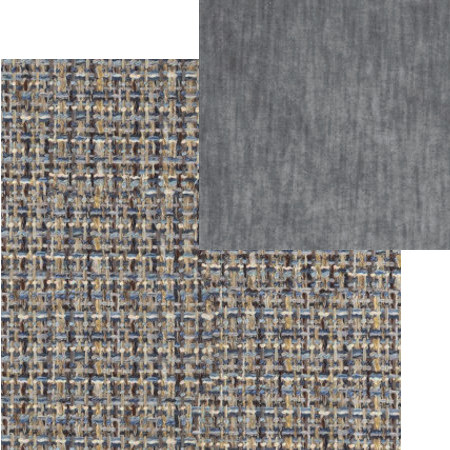 tissus d'ameublement coordonnés Oakworth zinc et Opéra steel, tissus Designers Guild, vendus par la rime des matières, bon plan tissu et frais de port offerts