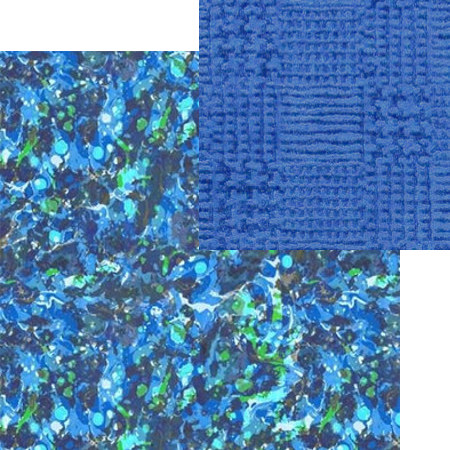 tissus d'ameublement coordonnés Odisha cobalt et Queluz cobalt, tissus Designers Guild, vendus par la rime des matières, bon plan tissu et frais de port offerts