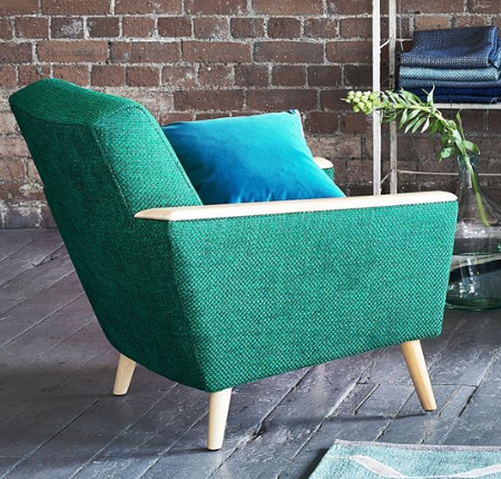 Fauteuil  tissu ameublement Birkett faux uni lavable de designers Guild, vendu par la rime des matieres, bon plan tissu