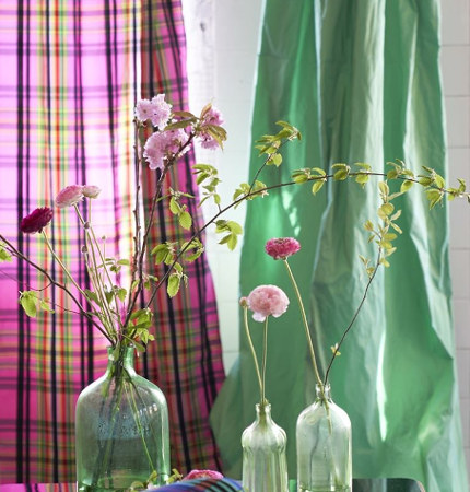 Chennai tissu ameublement tartan motif carreaux en soie, de Designers Guild, pour rideaux, stores et coussins, vendu par la rime des matieres, bon plan tissu et frais de port offerts, 