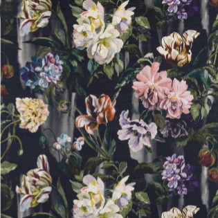 delft velvet tissu ameublement velours motif floral de designers guild pour fauteul, canapé et rideaux, vendu par la rime des matieres bon plan