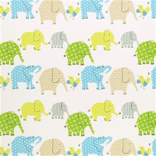 elephant tissu  enfant imprimé elephant pour fauteuil et rideau et linge de lit de designers guild vendu par la rime des matieres