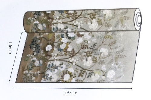 tissu d'ameublement Fleur Orientale, lin motif floral végétal glamour, grande largeur, de Designers Guild, pour  rideaux et stores, vendu par la rime des matieres offre bon plan tissu et frais de port offerts