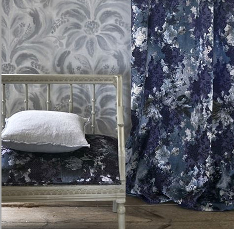 florenza tissu ameublement imprim floral contemporain designers guild vendu par la rime des matieres bon plan