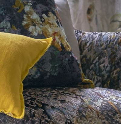 florenza tissu ameublement imprimé floral contemporain designers guild vendu par la rime des matieres bon plan