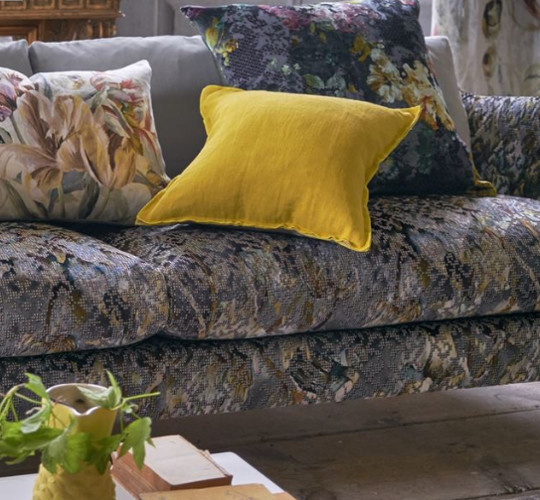 florenza tissu ameublement imprimé floral contemporain designers guild vendu par la rime des matieres bon plan