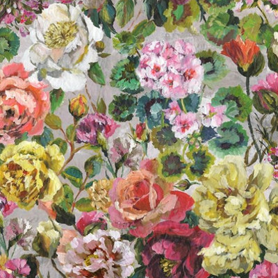Grandiflora Rose tissu ameublement coton lavable motif floral de Designers Guild, pour chaise, fauteuil, canapé, rideaux, stores et coussins, vendu par la rime des matieres offre bon plan tissu et frais de port offerts