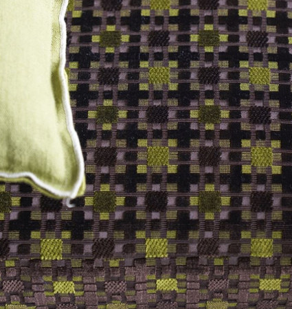 Lamego tissu ameublement velours petit motif quadrillé contemporain, de Designers Guild, pour chaise, fauteuil, canapé, rideaux et coussins, vendu par la rime des matieres, frais de port offerts