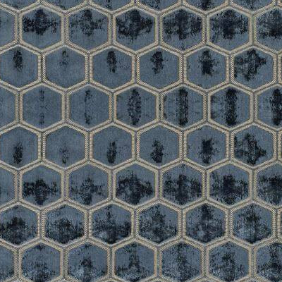 Manipur tissu ameublement velours motif hexagones de Designers Guild, pour fauteuil et canapé, vendu par la rime des matieres, bon plan tissu