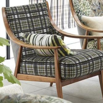 Patiali tissu ameublement velours tartan design grahique carreaux, de Designers Guild, pour chaise, fauteuil, canapé, rideaux et coussins, vendu par la rime des matieres, bon plan tissu et frais de port offerts