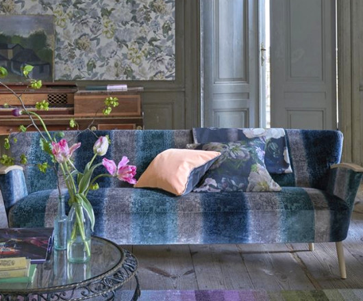 santafiora tissu ameublement imprimé et texturé velours rayurs contemporaines designers guild vendu par la rime des matieres