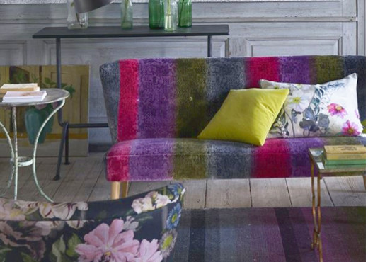 santafiora tissu ameublement imprimé et texturé velours rayurs contemporaines designers guild vendu par la rime des matieres