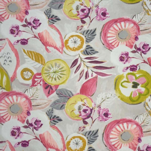 tissu fauteuil imprimé fleurs fantaisie vendu par la rime des matieres