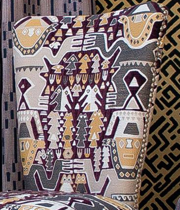 Colosos tissu ameublement design graphique ethnique  de Gaston y Daniela, vendu par la rime des matieres, bon plan tissu et frais de port offerts 