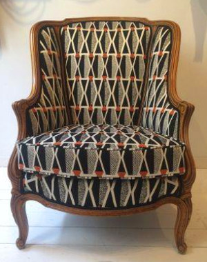 Fauteuil bergère et tissu Hepburn de Gaston y Daniela, vendu par la rime des matieres, bon plan tissu et frais de port offerts 