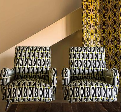 Fauteuils Art Déco et tissu Hepburn de Gaston y Daniela, vendu par la rime des matieres, bon plan tissu et frais de port offerts 