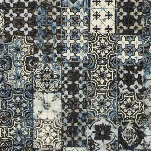 azulejos tissu ameublement imprimé de JP Gaultier pour lelièvre pour fauteuil et canapé vendu par la rime des matieres