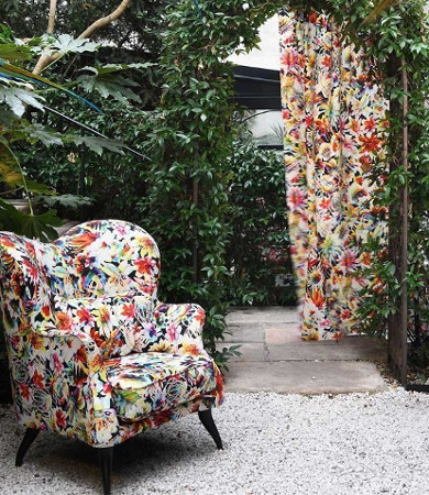 Barbade tissu ameublement outdoor spécial extérieur, de Jean Paul Gaultier, pour mobilier de jardin, bord de piscine, nautisme, rideaux, fauteuil et canapé, vendu par la rime des matieres