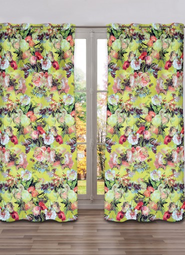 Botanique tissu ameublement lavable de JP Gaultier pour rideau, fauteuil et canapé vendu par la rime des matieres bon plan tissu