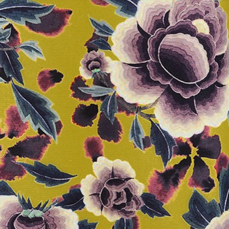 China Town tissu ameublement intérieur et extérieur, motif floral, de Jean Paul Gaultier, pour mobilier de jardin, bord de piscine, transat, nautisme, rideaux, fauteuil et canapé, vendu par la rime des matieres