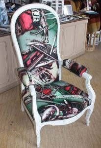 tissu ameublement fangio de JeanPaul Gaultier pour fauteuil Voltaire