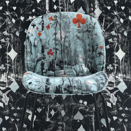 Tarot tissu ameublement souple et doux de Jean Paul Gaultier, motif paysage magique  pour  rideaux, fauteuil et canapé, vendu par la rime des matieres