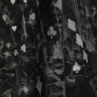 Tarot tissu ameublement souple et doux de Jean Paul Gaultier, motif paysage magique  pour  rideaux, fauteuil et canapé, vendu par la rime des matieres
