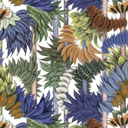 Belorizonte tissu d'ameublement satin de coton de Christian Lacroix, design végétal stylisé, pour chaise, fauteuil, canapé, coussin et rideaux, vendu par la rime des matieres bon plan tissu et frais de port offerts