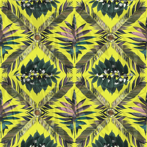 Feather Park Soft tissu d'ameublement velours de Christian Lacroix, motif feuilles et plumes style jardin à la française, pour chaise, fauteuil, canapé, coussin et rideaux, vendu par la rime des matieres bon plan tissu et frais de port offerts